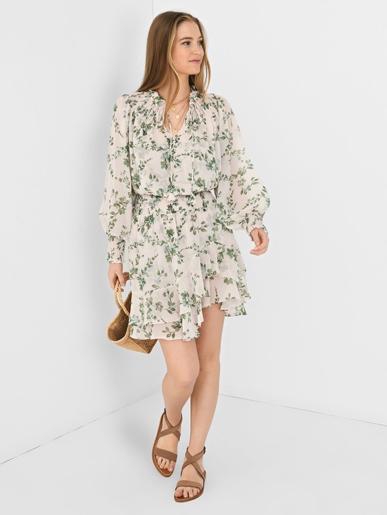 [NWT] $410 MISA LA Almaha Dress in White and Green Floral. Size XS